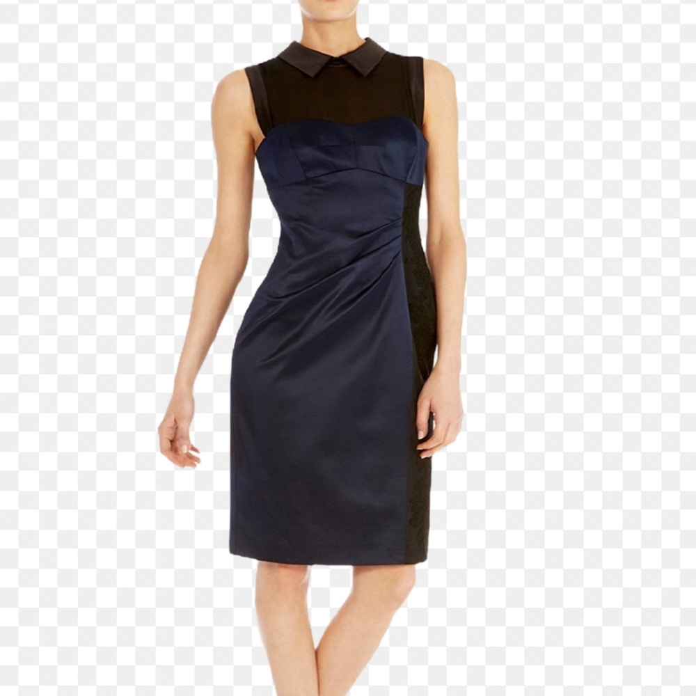 Karen Millen Black and Navy Midi Dress